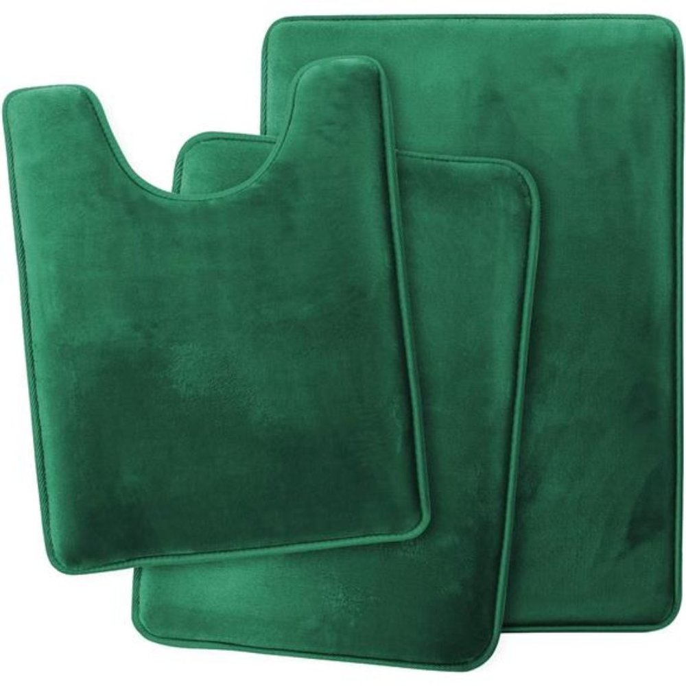Bathroom Rugs Sets 3 Piece, Velvet Memory Foam Non-Slip, Machine Washable